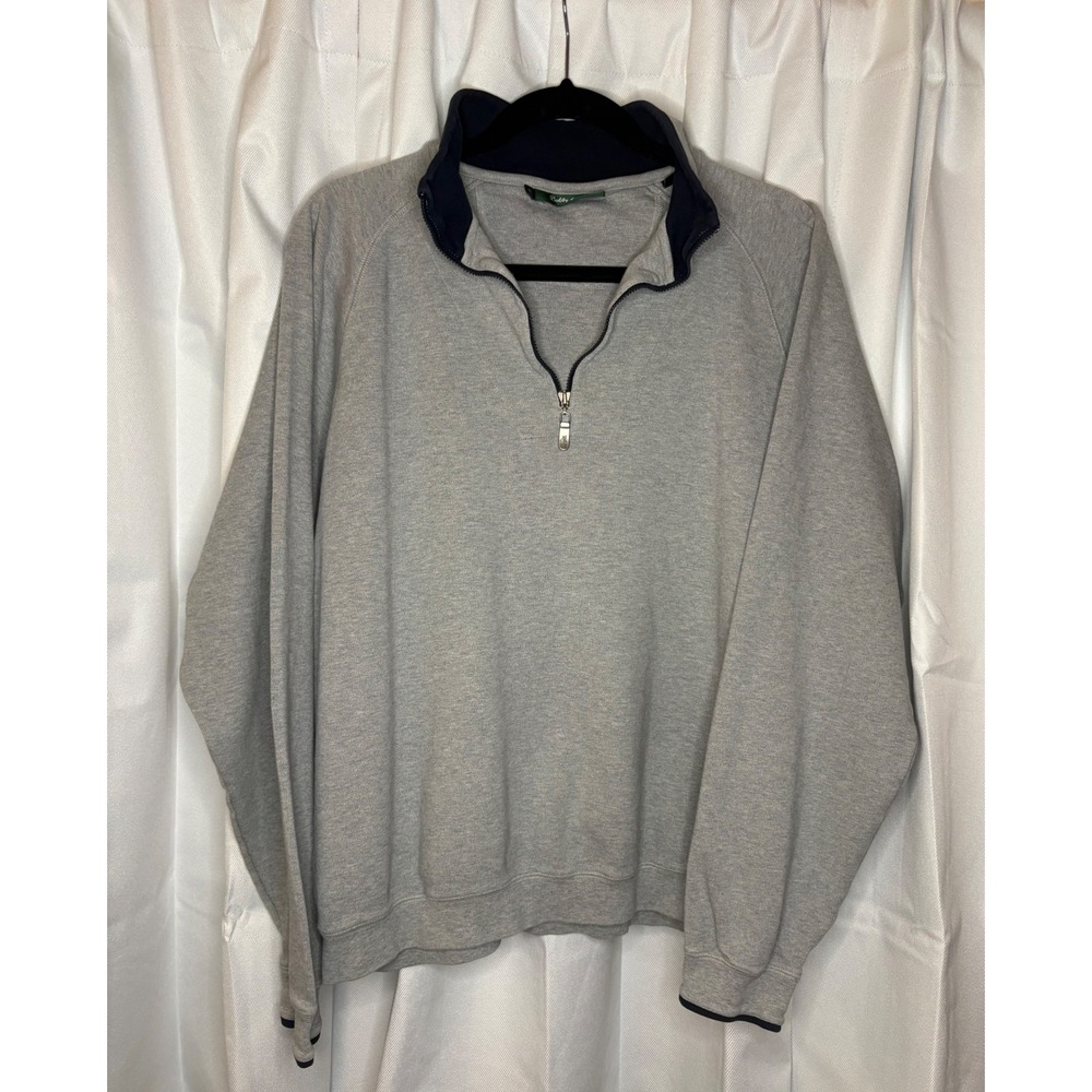 Bobby Jones Signature Cotton Quarter Zip Pullover Golf Sweatshirt XL Sportswear